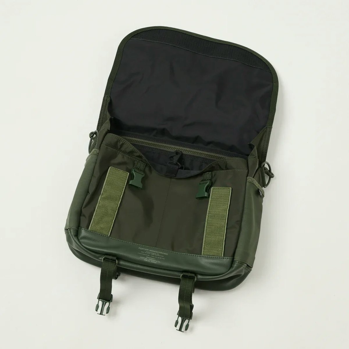 Porter-Yoshida Monochrome Messenger Bag - Olive - Image 4 of 5