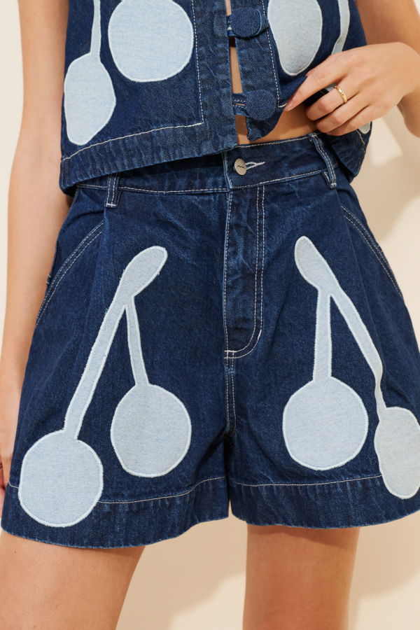 SIXXTA Cherry Denim Shorts