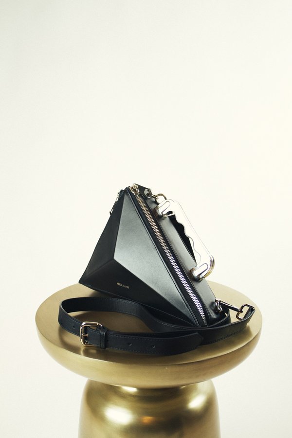 NIKA TANG Texahedron Silver Clutch Handbag