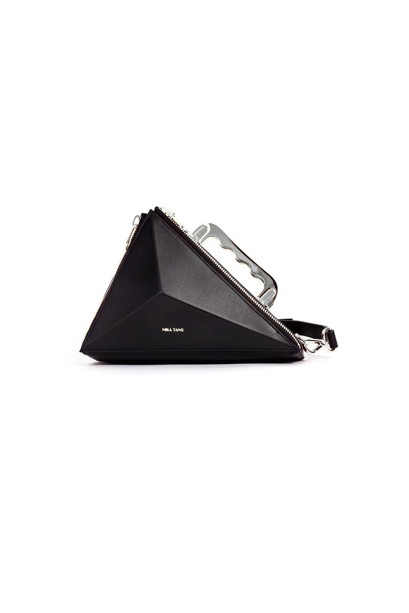 NIKA TANG Texahedron Silver Clutch Handbag