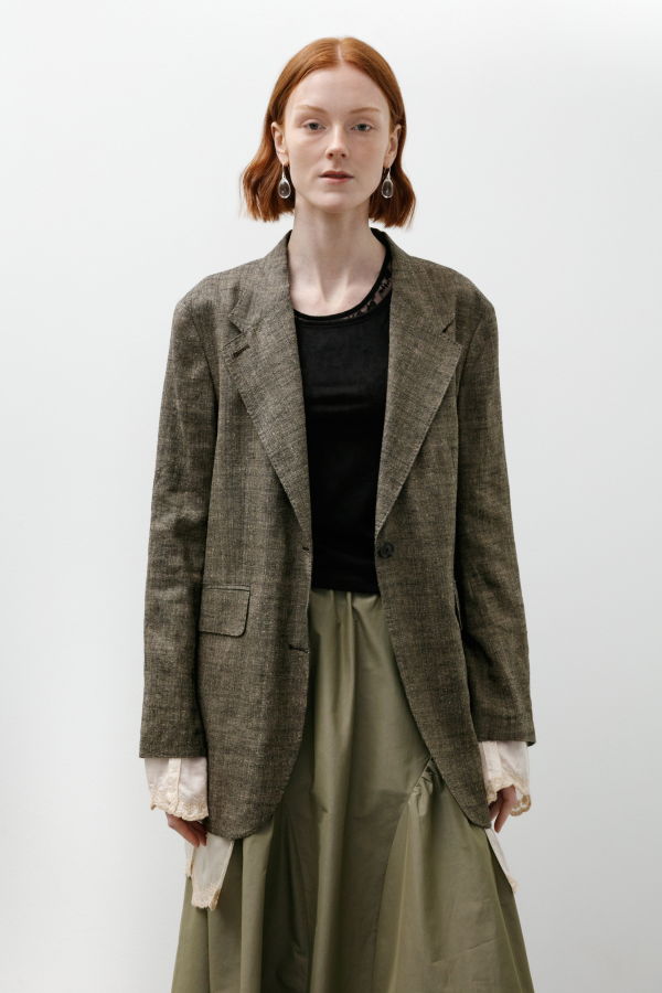 Our Legacy Drip Blazer Deep Husk Soft Grain Weave