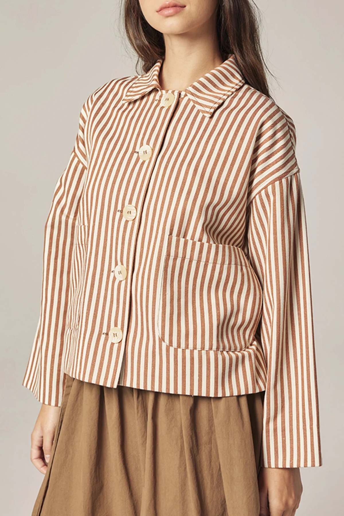 Amente Stripe Button Down Jacket - Image 2 of 6