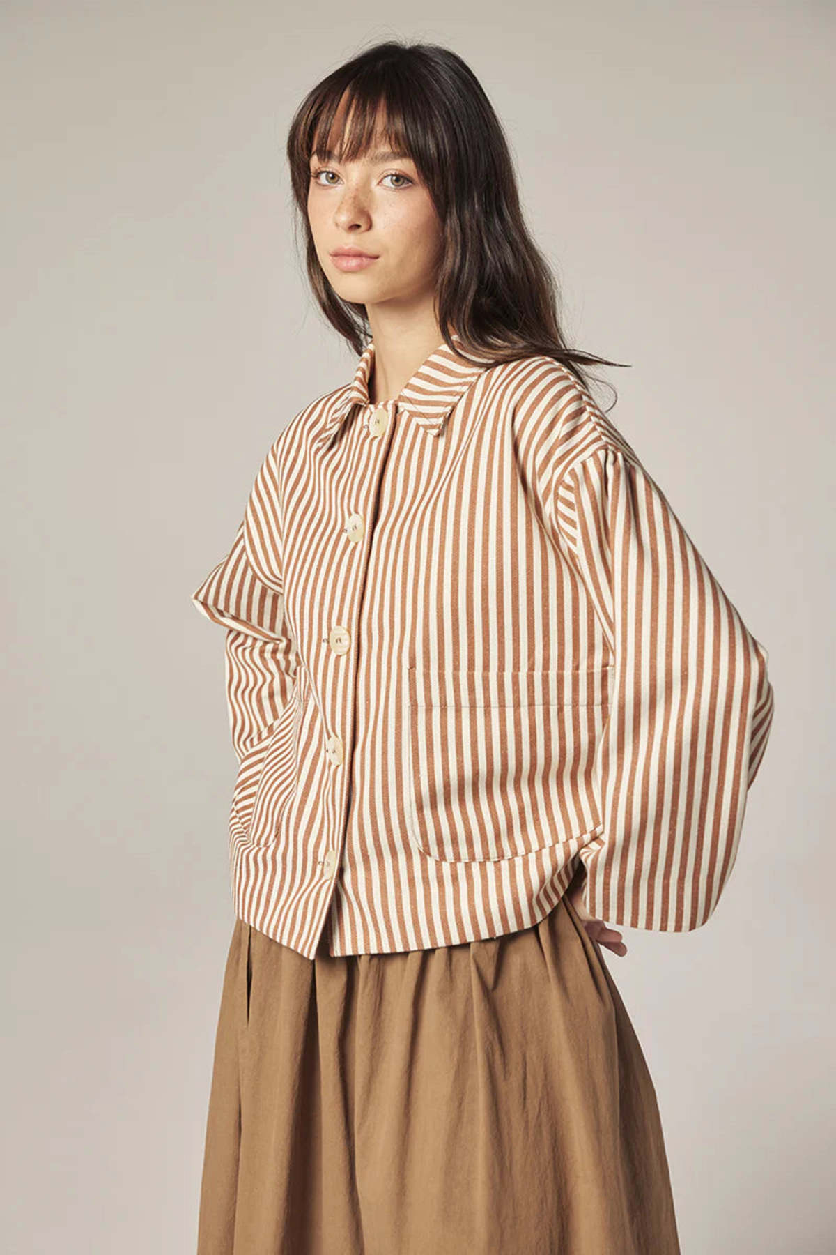 Amente Stripe Button Down Jacket - Image 3 of 6