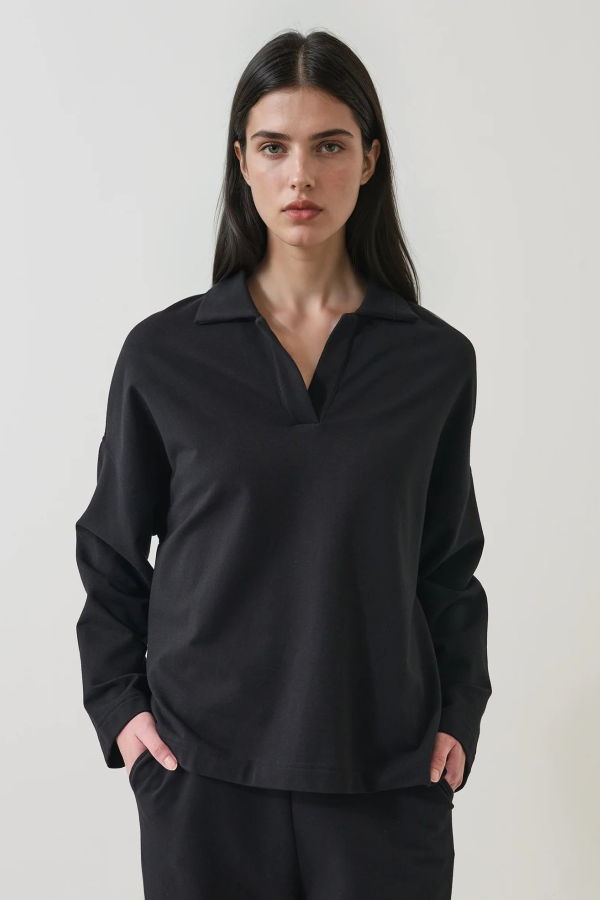 Patrick Assaraf Pima Cotton French Terry Relaxed Polo