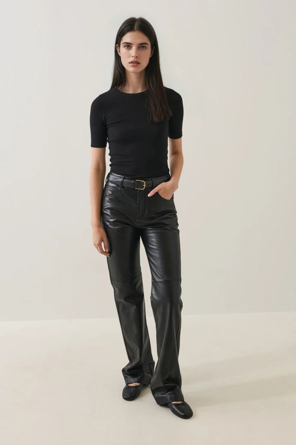 Patrick Assaraf Pima Cotton Stretch Ribbed T-Shirt