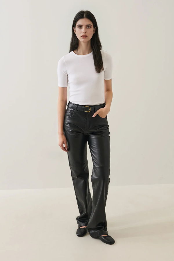 Patrick Assaraf Pima Cotton Stretch Ribbed T-Shirt