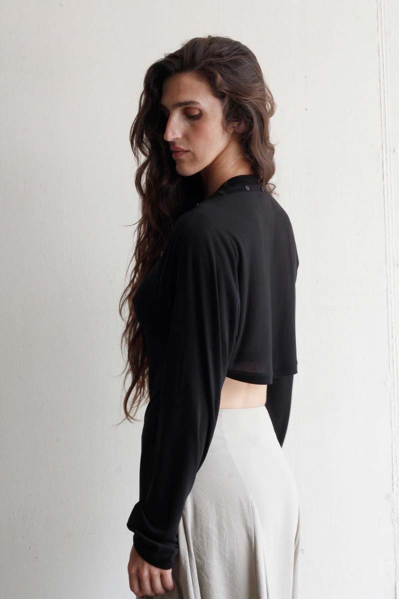 .blacktogrey Martigue Two-in-One Button Top