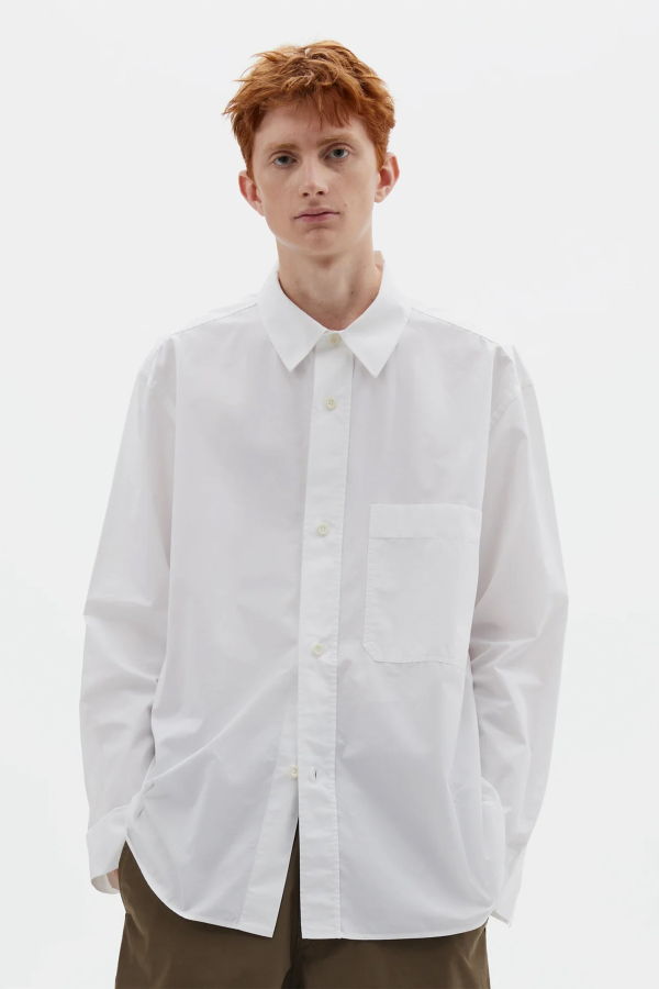 Margaret Howell Basic Shirt Compact Cotton Poplin - White