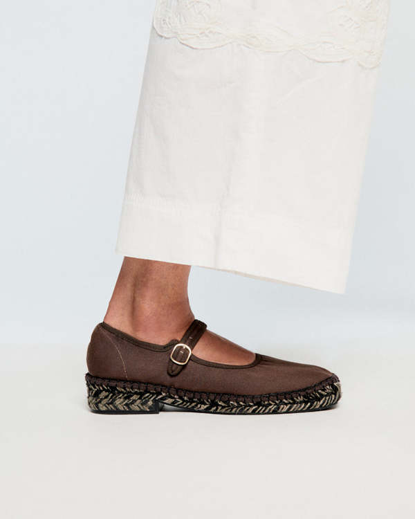 Naguisa Laxe Bicolor Mary Jane Espadrilles - Dark Brown