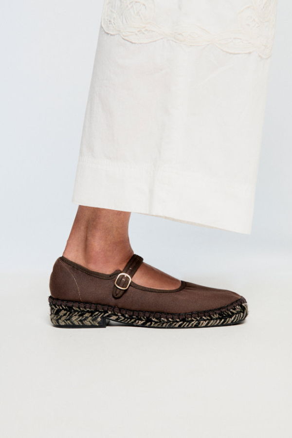 Naguisa Laxe Bicolor Mary Jane Espadrilles - Dark Brown