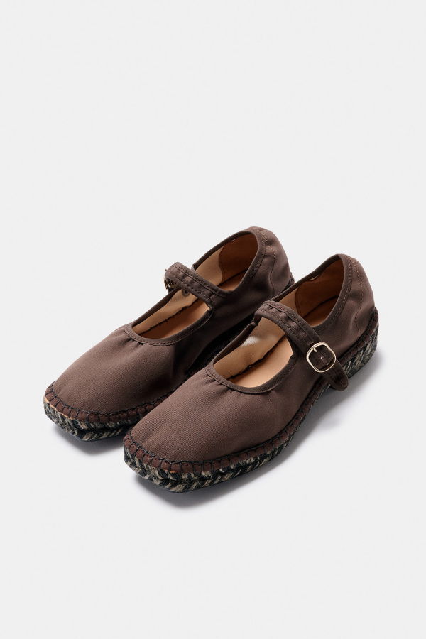 Naguisa Laxe Bicolor Mary Jane Espadrilles - Dark Brown