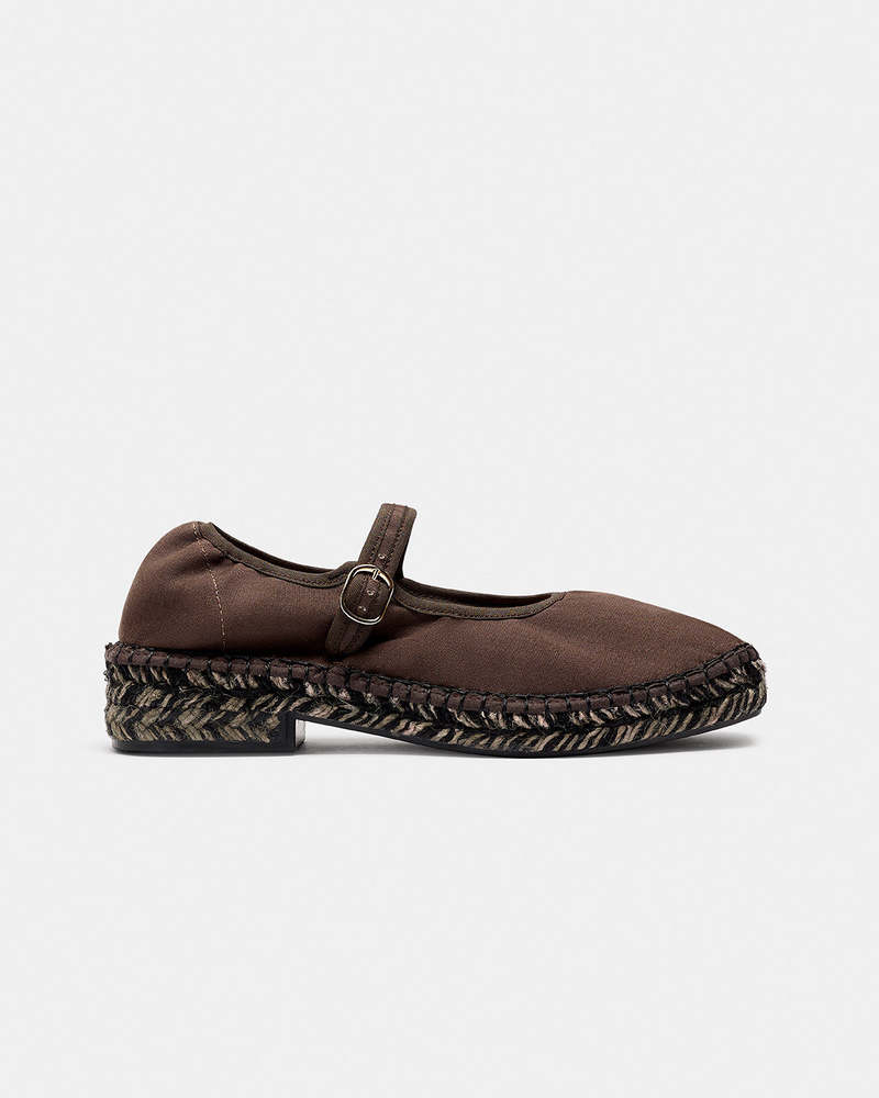 Naguisa Laxe Bicolor Mary Jane Espadrilles - Dark Brown