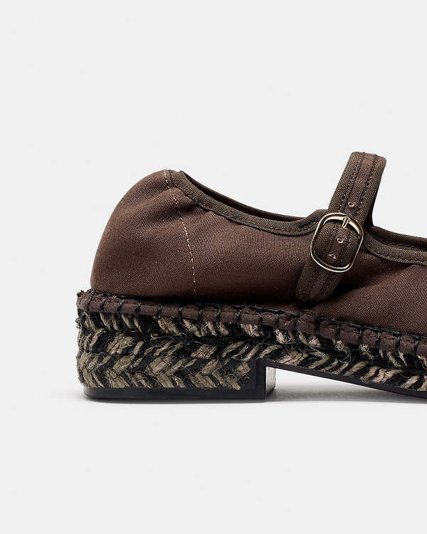 Naguisa Laxe Bicolor Mary Jane Espadrilles - Dark Brown