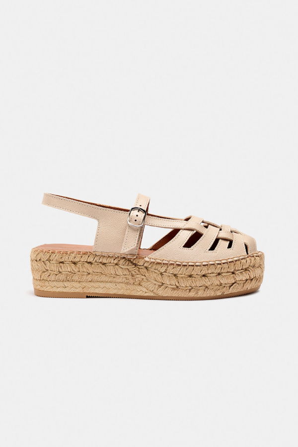 Naguisa Thalis Patent Leather Sandals - Taupe