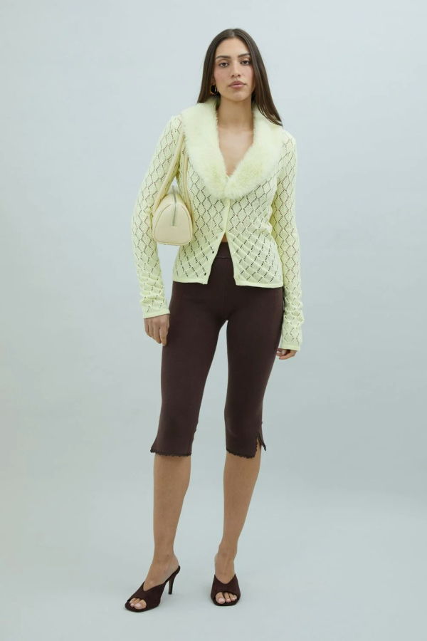 House of Sunny Vanilla Peggy Cardigan - Butter