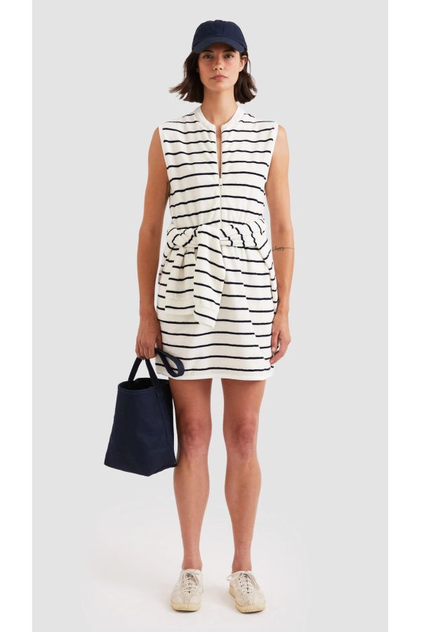 Kule The Terry Dress - Cream/Navy
