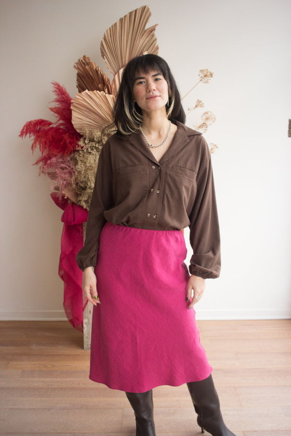 DorsaLi Coastline Bias Skirt