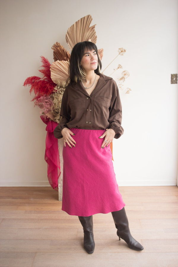 DorsaLi Coastline Bias Skirt