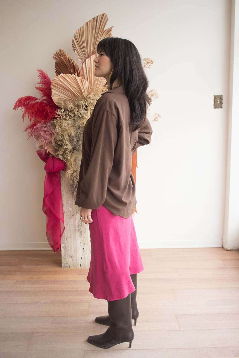 DorsaLi Coastline Bias Skirt