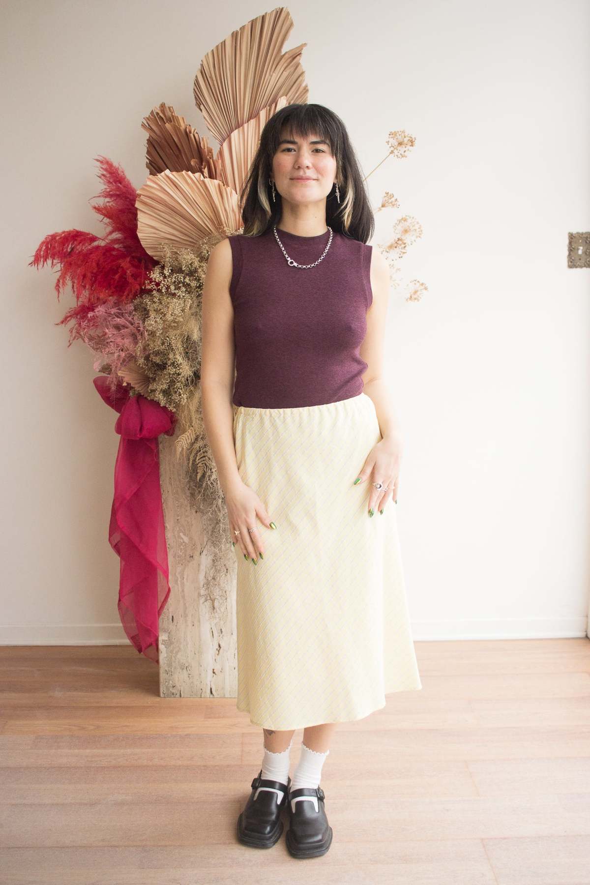 DorsaLi Coastline Bias Skirt - Image 1 of 9