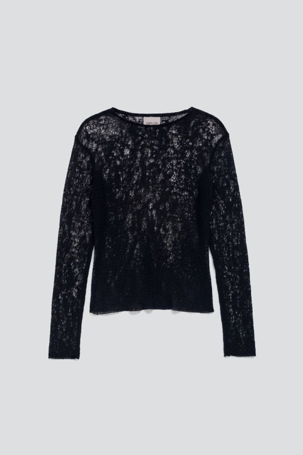 Gabriela Coll Garments No.292 Black Merino Wool Knitted Top