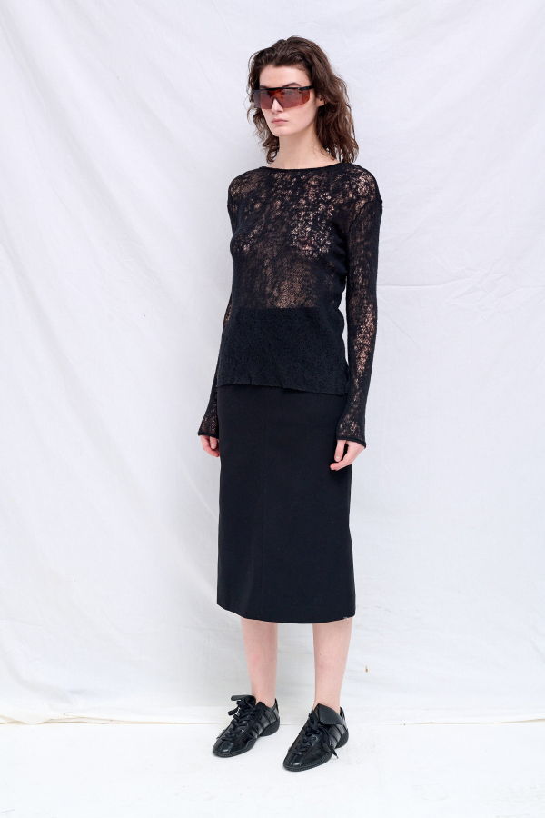 Gabriela Coll Garments No.292 Black Merino Wool Knitted Top