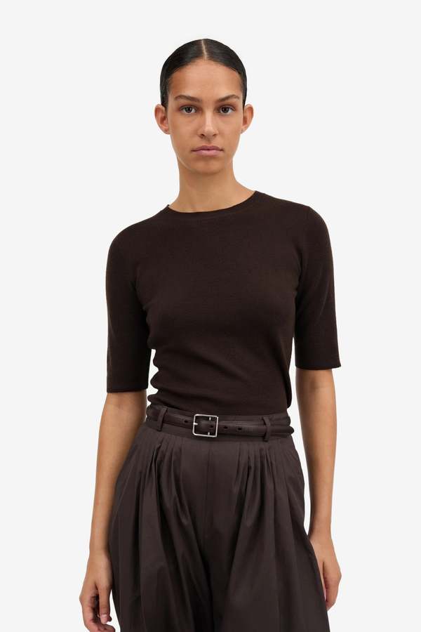 MKDT Kamina Merino Top - Dark Brown
