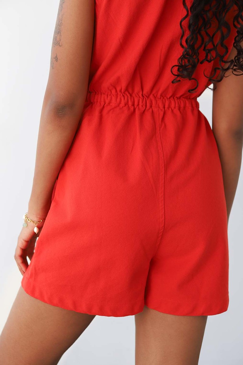 Noble Tank Suit Romper - Paprika