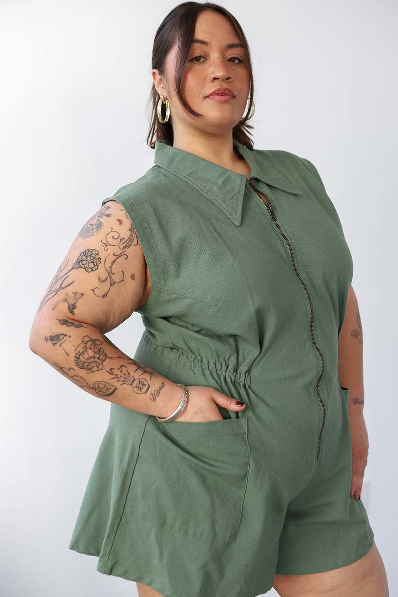 Noble Tank Suit Romper - Sea Glass