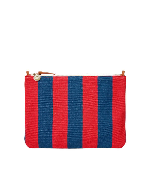 Clare V. Flat Clutch with Tabs Canvas Stripe Clare V. Flat Clutch with Tabs Canvas Stripe