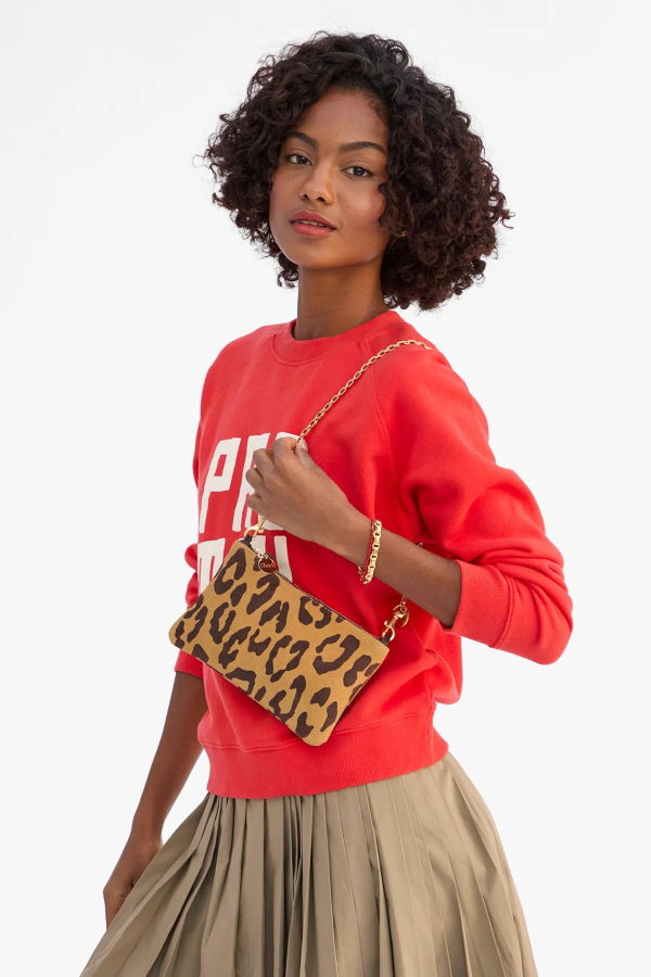 Clare V. Wallet Clutch w/ Tabs Pablo Cat Suede