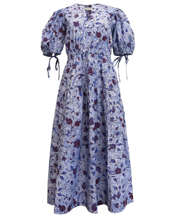 Ulla Johnson Adriana Short Sleeve Dress - Blue