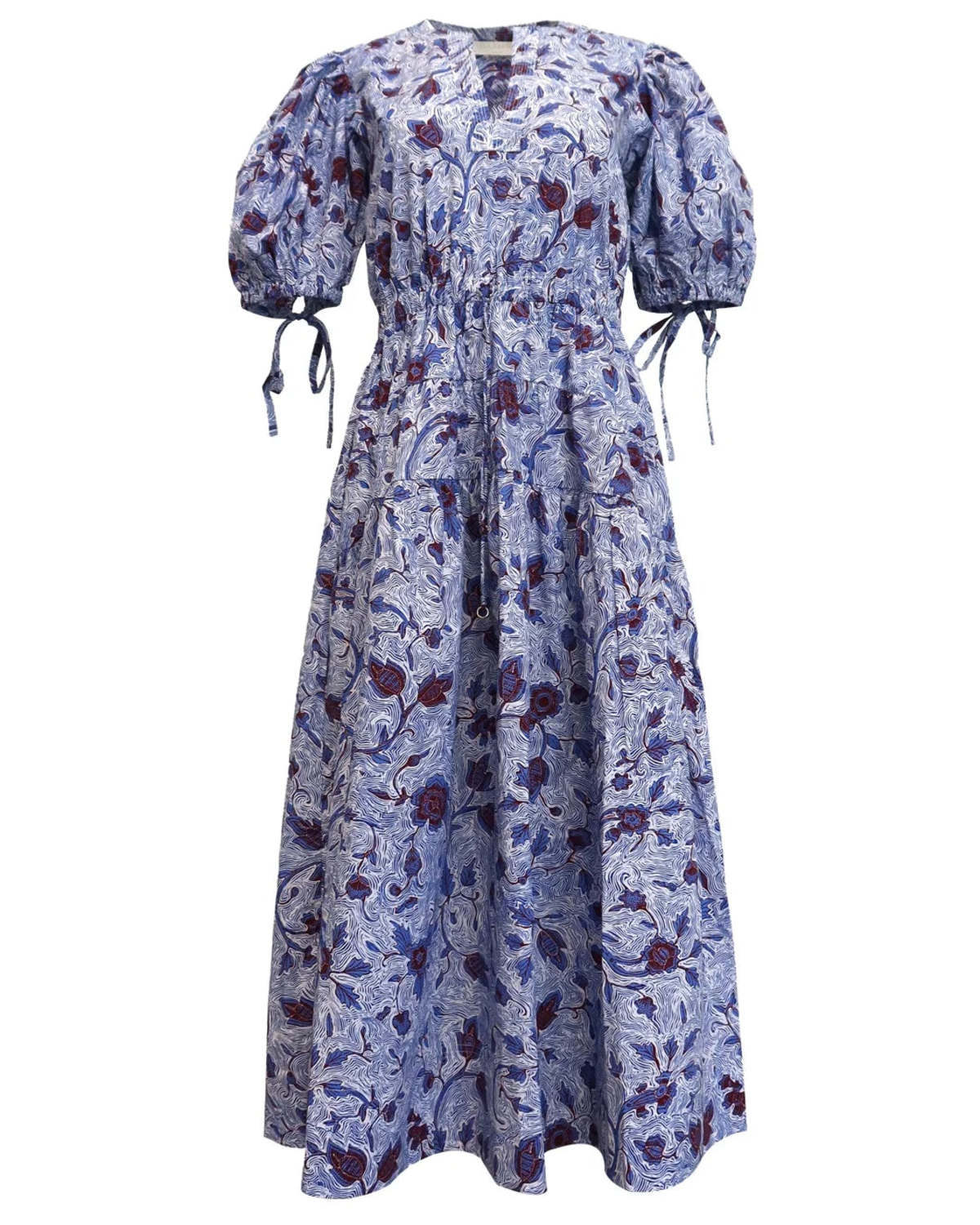 Ulla Johnson Adriana Short Sleeve Dress - Blue - Image 1 of 5