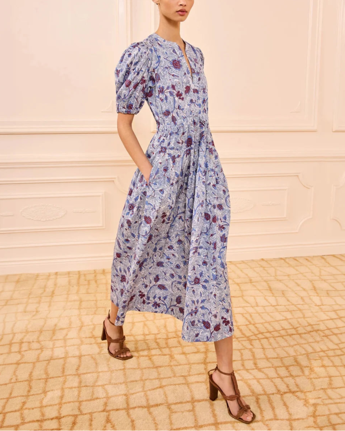 Ulla Johnson Adriana Short Sleeve Dress - Blue - Image 2 of 5