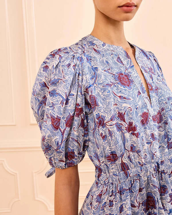 Ulla Johnson Adriana Short Sleeve Dress - Blue