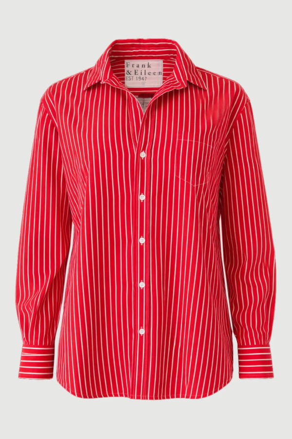 Frank & Eileen Eileen Button Up Shirt - Red Stripe