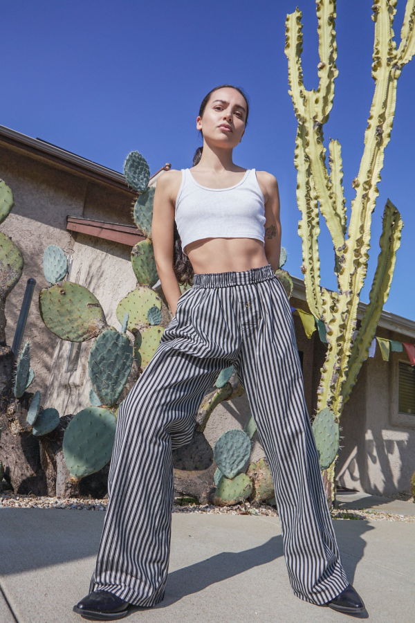 Athena Newton Cotton Boxer Pant Wide Leg High Waist