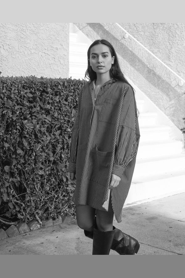 Athena Newton Cotton Smock Blouse Oversized One Size Top