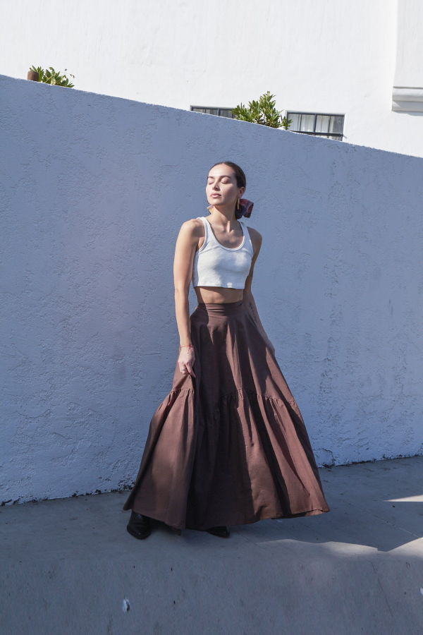 Athena Newton Cotton Tiered Maxi Skirt