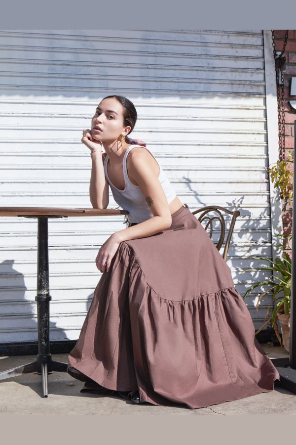 Athena Newton Cotton Tiered Maxi Skirt