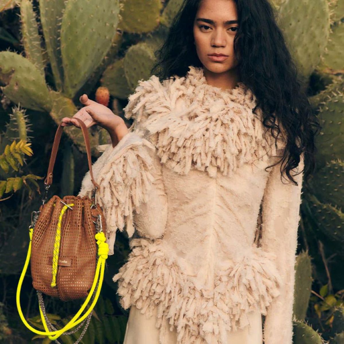 Craie Studio Bibi Mini Bucket Bag - Camel - Image 2 of 4