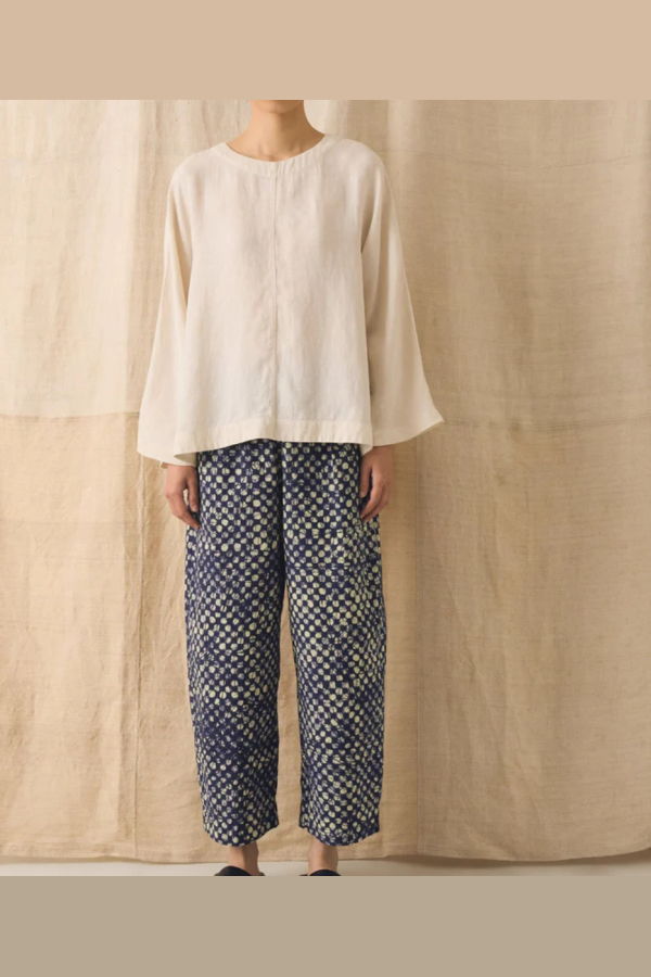 TOAST Batik Cook Check Trousers - Provencal Blue