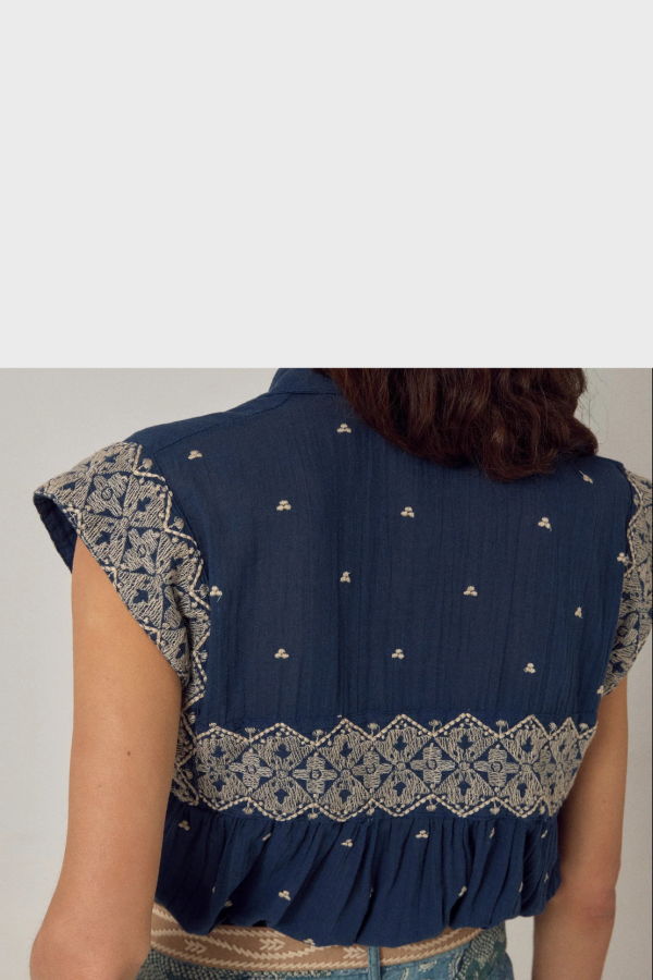 Maison Hotel Karina Sleeveless Shirt - Deep River