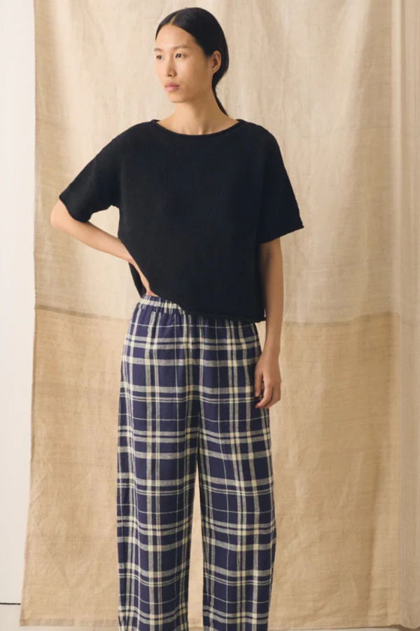 TOAST Knitted Cotton Linen Tee - Slate