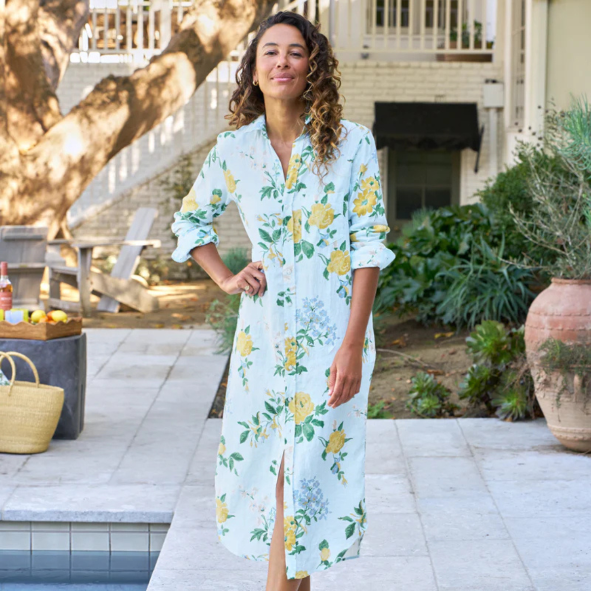 Frank & Eileen Rory Maxi Shirtdress - Spring Bouquet - SMSL - Image 1 of 5