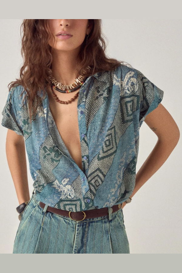 Maison Hotel Shikoko Ayako Tunic - Indigo Bloom