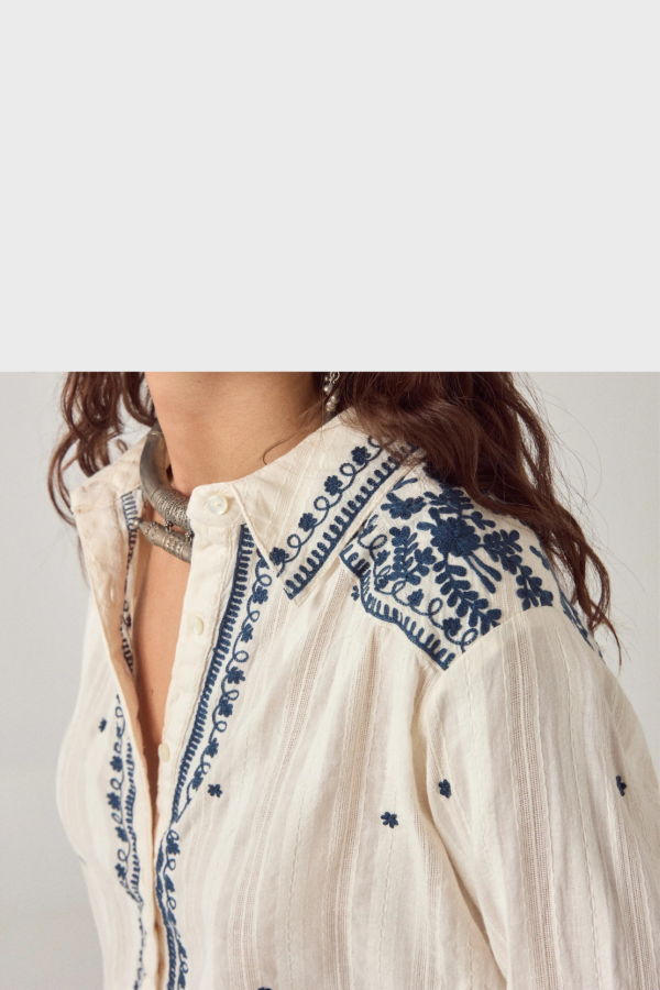 Maison Hotel Texas Sun Salinger Blouse - Blue Paprika