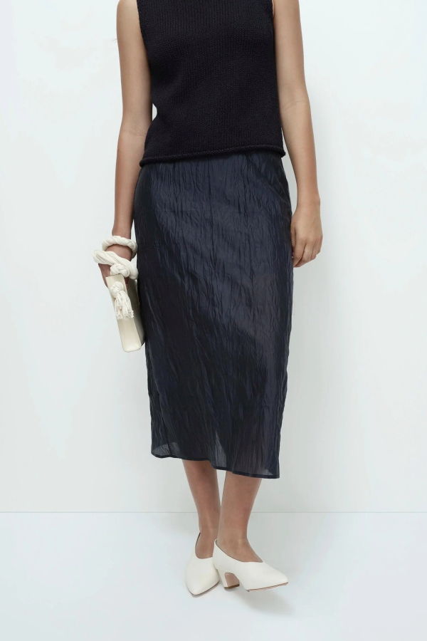 Mijeong Park Crinkled Midi Skirt