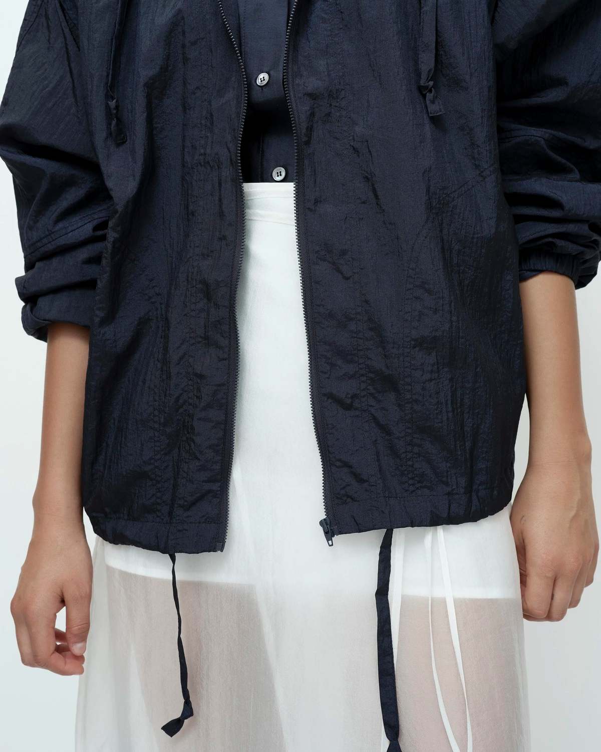 Mijeong Park Shirred Anorak - Navy - Image 4 of 8