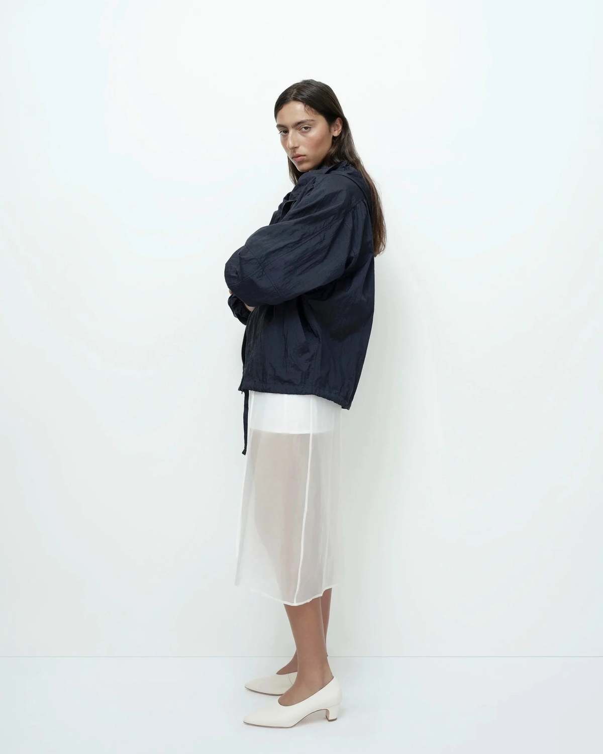 Mijeong Park Shirred Anorak - Navy - Image 5 of 8
